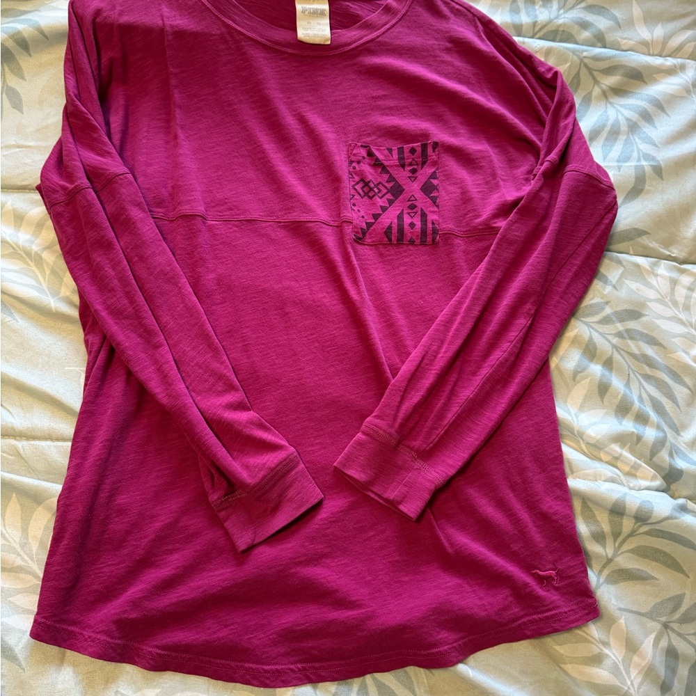 Purple Long Sleeve Shirt with Pocket